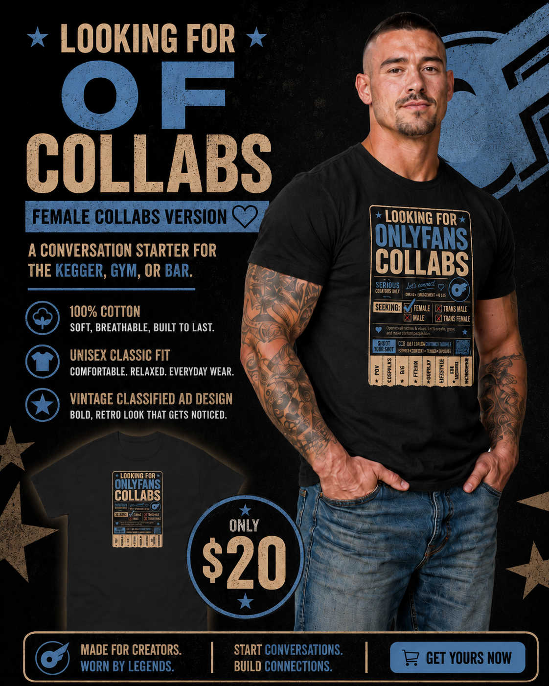 Looking For Female Collabs T-Shirt in black